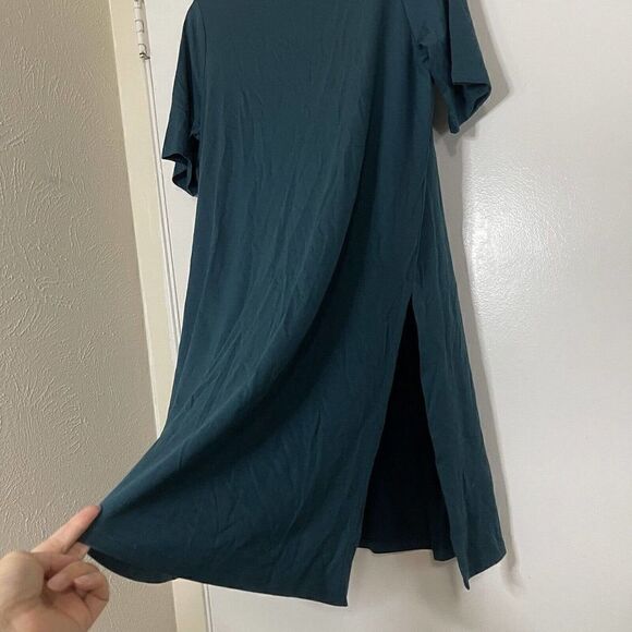 EILEEN FISHER GREEN BOAT NECK SHORT SLEEVE TUNIC TSHIRT SIZE US SMALL - Picture 4 of 5